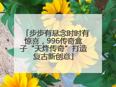步步有悬念时时有惊喜，996传奇盒子“天烽传奇”打造复古新创意