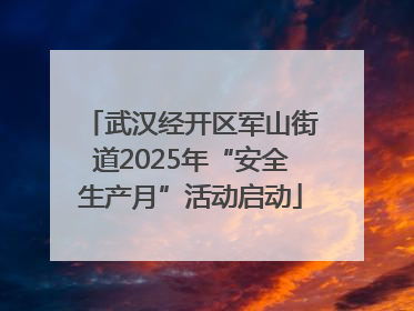 武汉经开区军山街道2025年“安全生产月”活动启动