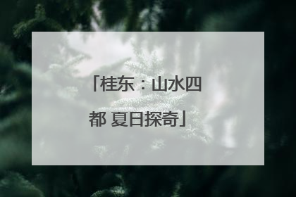 桂东：山水四都 夏日探奇