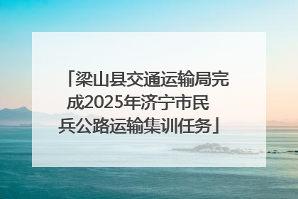 梁山县交通运输局完成2025年济宁市民兵公路运输集训任务