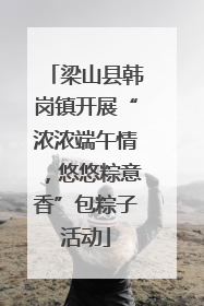 梁山县韩岗镇开展“浓浓端午情，悠悠粽意香”包粽子活动