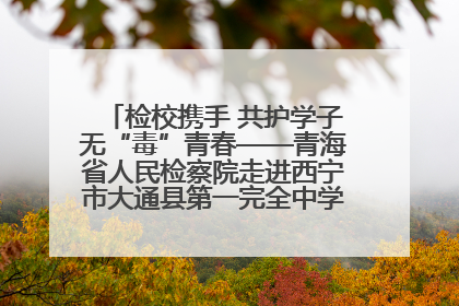 检校携手 共护学子无“毒”青春——青海省人民检察院走进西宁市大通县第一完全中学开展禁毒宣传侧记