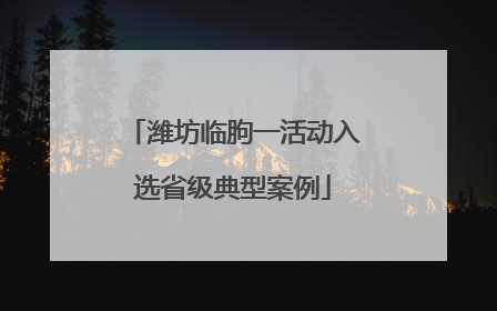 潍坊临朐一活动入选省级典型案例