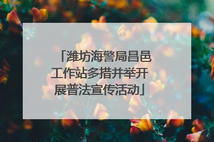 潍坊海警局昌邑工作站多措并举开展普法宣传活动
