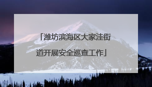 潍坊滨海区大家洼街道开展安全巡查工作