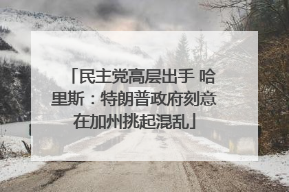 民主党高层出手 哈里斯：特朗普政府刻意在加州挑起混乱