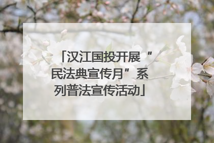 汉江国投开展“民法典宣传月”系列普法宣传活动