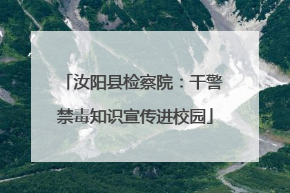 汝阳县检察院：干警禁毒知识宣传进校园