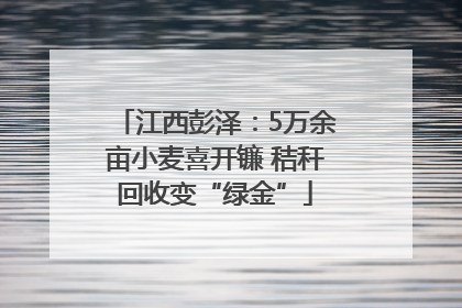 江西彭泽：5万余亩小麦喜开镰 秸秆回收变“绿金”