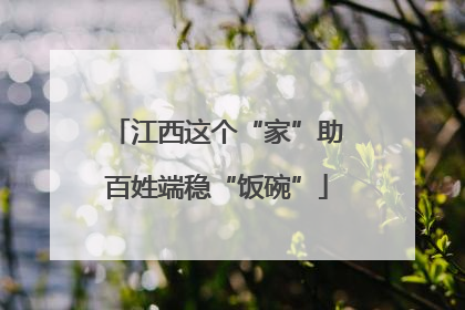 江西这个“家”助百姓端稳“饭碗”