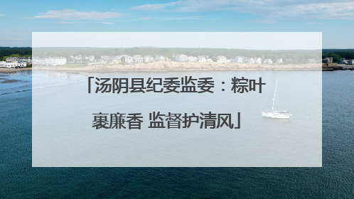 汤阴县纪委监委：粽叶裹廉香 监督护清风