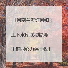 河南兰考许河镇：上下水库联动提灌 干群同心力保丰收