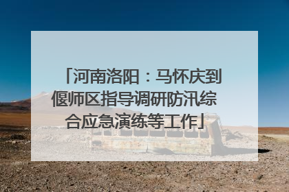 河南洛阳：马怀庆到偃师区指导调研防汛综合应急演练等工作