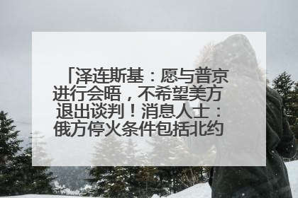 泽连斯基：愿与普京进行会晤，不希望美方退出谈判！消息人士：俄方停火条件包括北约“书面”保证不东扩