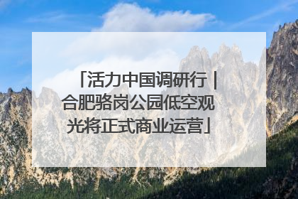 活力中国调研行｜合肥骆岗公园低空观光将正式商业运营