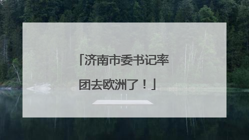 济南市委书记率团去欧洲了！
