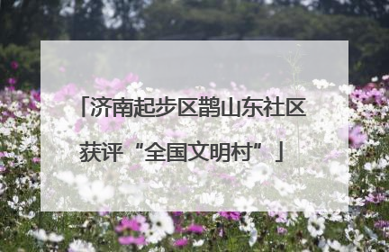 济南起步区鹊山东社区获评“全国文明村”