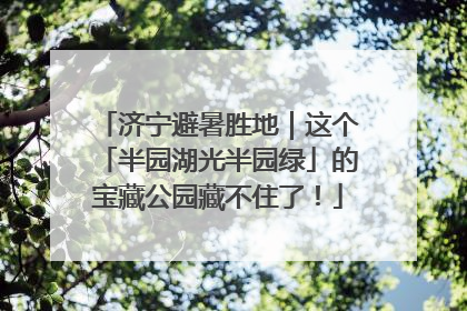 济宁避暑胜地｜这个「半园湖光半园绿」的宝藏公园藏不住了！