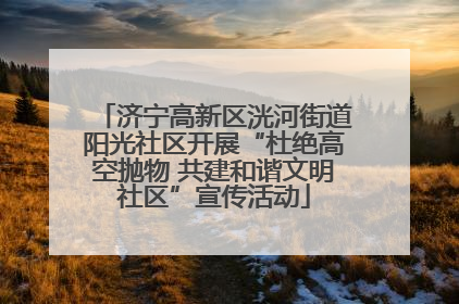 济宁高新区洸河街道阳光社区开展“杜绝高空抛物 共建和谐文明社区”宣传活动