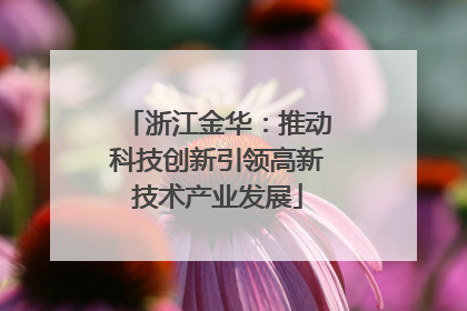 浙江金华：推动科技创新引领高新技术产业发展