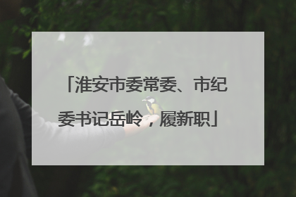 淮安市委常委、市纪委书记岳岭，履新职