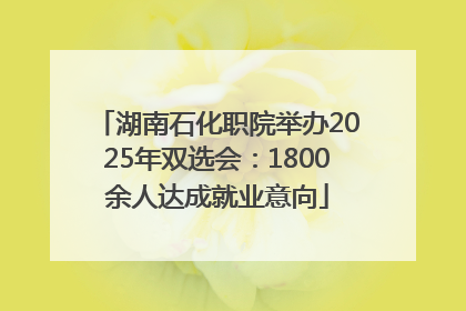 湖南石化职院举办2025年双选会：1800余人达成就业意向
