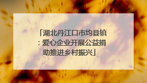 湖北丹江口市均县镇：爱心企业开展公益捐助推进乡村振兴