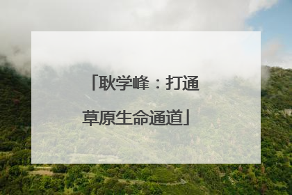 耿学峰：打通草原生命通道