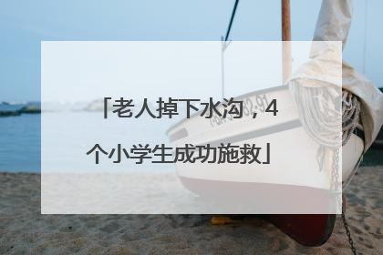 老人掉下水沟，4个小学生成功施救