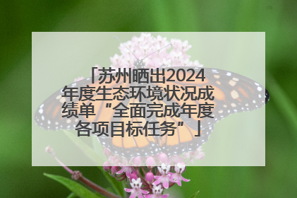 苏州晒出2024年度生态环境状况成绩单“全面完成年度各项目标任务”