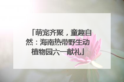 萌宠齐聚，童趣自然：海南热带野生动植物园六一献礼