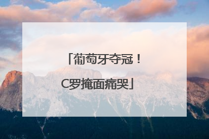 葡萄牙夺冠！C罗掩面痛哭