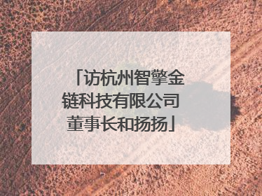 访杭州智擎金链科技有限公司董事长和扬扬
