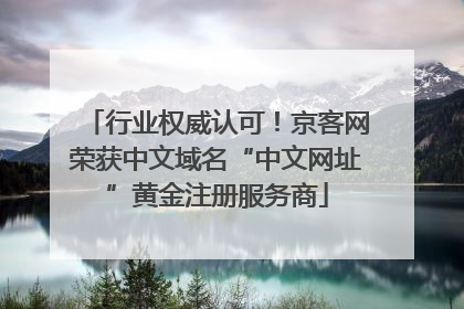 行业权威认可！京客网荣获中文域名“中文网址”黄金注册服务商