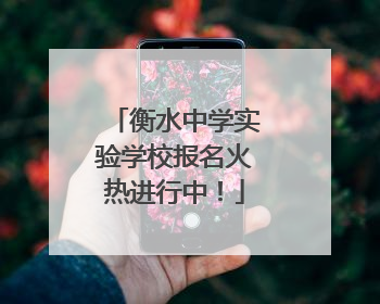 衡水中学实验学校报名火热进行中！