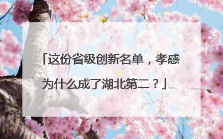 这份省级创新名单，孝感为什么成了湖北第二？