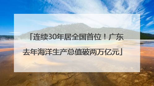 连续30年居全国首位！广东去年海洋生产总值破两万亿元