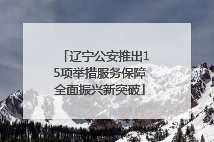 辽宁公安推出15项举措服务保障全面振兴新突破