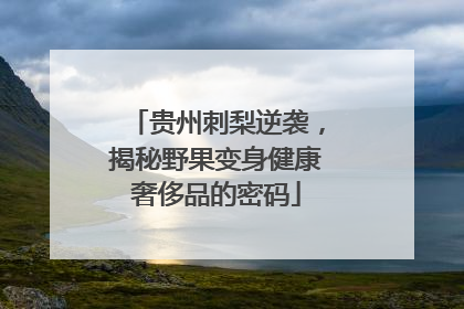 贵州刺梨逆袭，揭秘野果变身健康奢侈品的密码