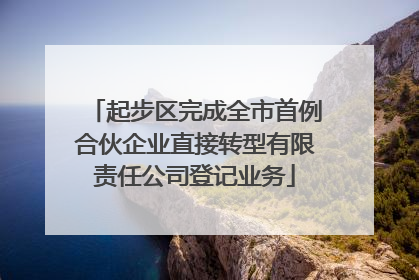 起步区完成全市首例合伙企业直接转型有限责任公司登记业务