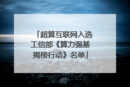 超算互联网入选工信部《算力强基揭榜行动》名单