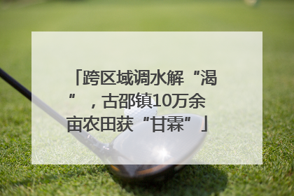 跨区域调水解“渴”，古邵镇10万余亩农田获“甘霖”