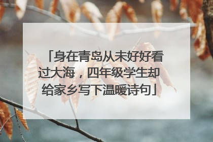 身在青岛从未好好看过大海，四年级学生却给家乡写下温暖诗句
