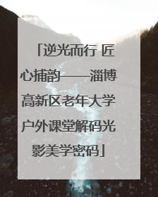 逆光而行 匠心捕韵——淄博高新区老年大学户外课堂解码光影美学密码