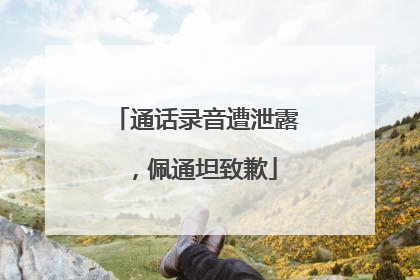 通话录音遭泄露，佩通坦致歉