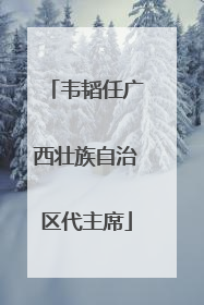 韦韬任广西壮族自治区代主席