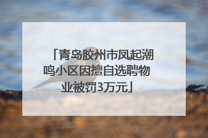 青岛胶州市凤起潮鸣小区因擅自选聘物业被罚3万元