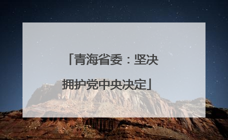 青海省委：坚决拥护党中央决定