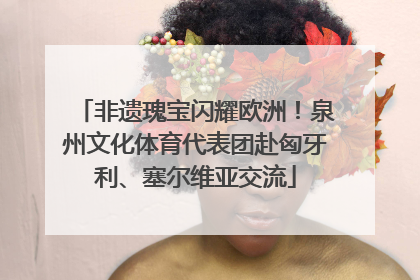 非遗瑰宝闪耀欧洲！泉州文化体育代表团赴匈牙利、塞尔维亚交流