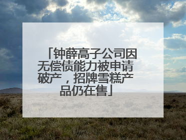 钟薛高子公司因无偿债能力被申请破产，招牌雪糕产品仍在售